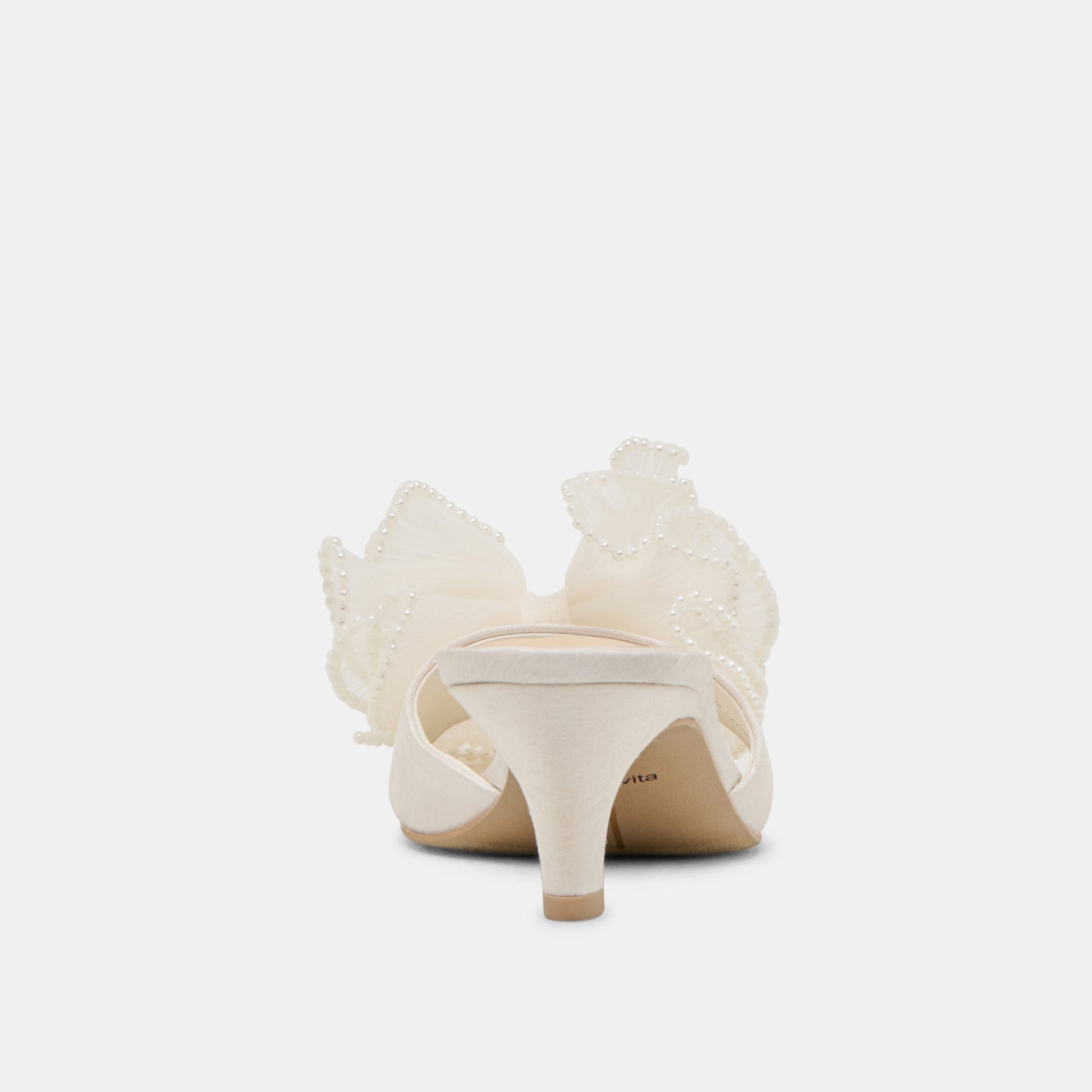 NARITA PEARL HEELS OFF WHITE SATIN Dolce Vita