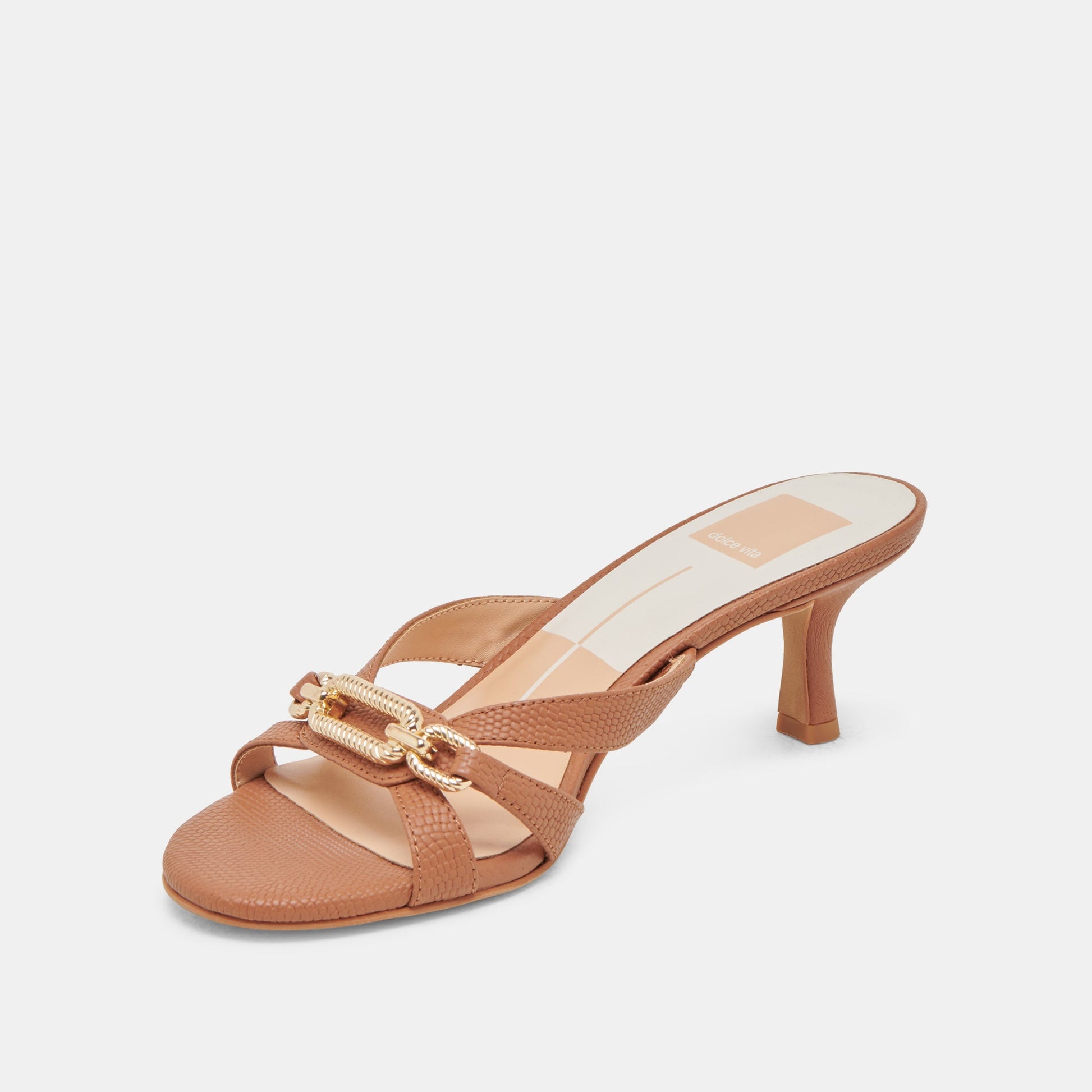 LERAH HEELS SADDLE EMBOSSED LEATHER Dolce Vita