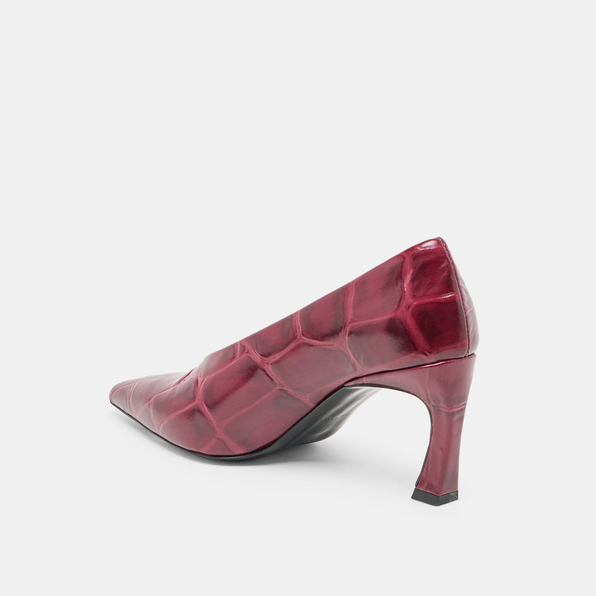 Midge Burgundy Croco Embossed Leather Heels Dolce Vita