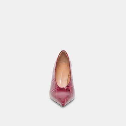 Midge Burgundy Croco Embossed Leather Heels Dolce Vita