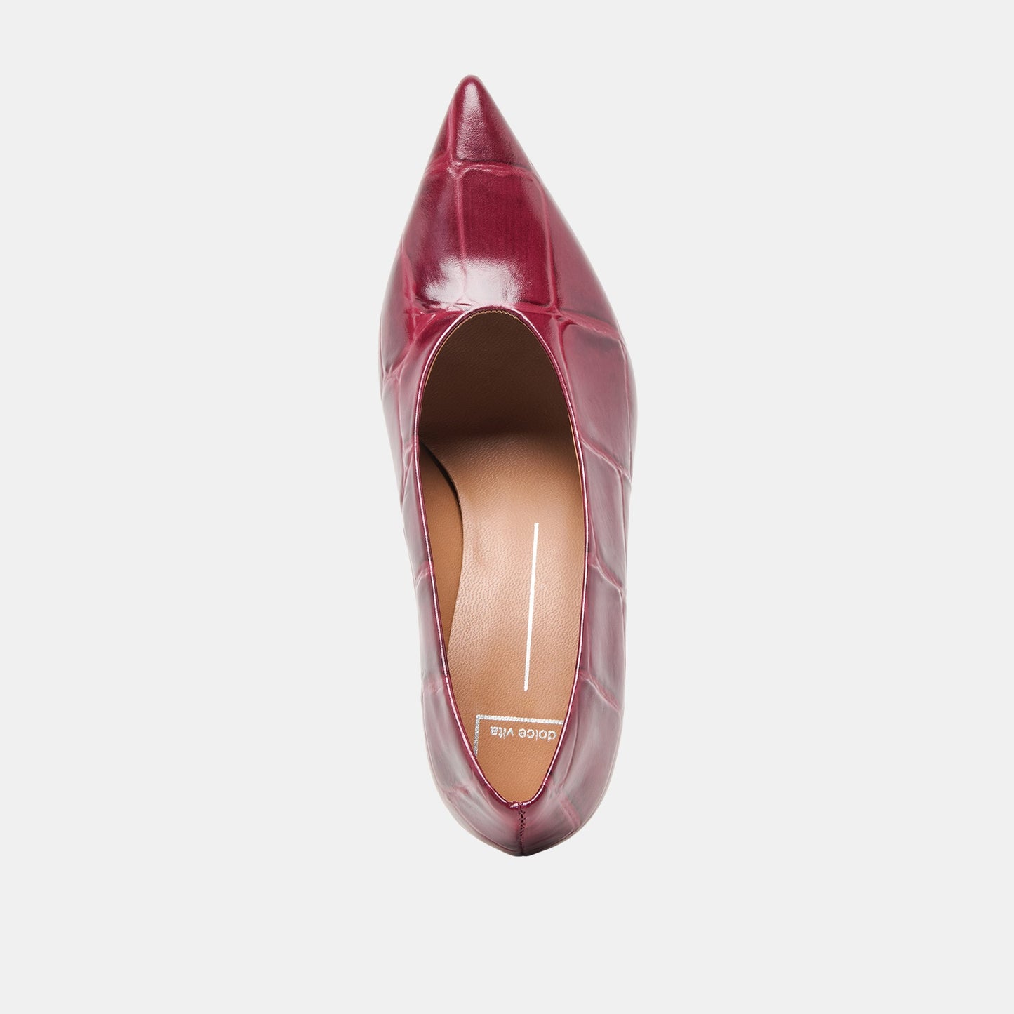 Midge Burgundy Croco Embossed Leather Heels Dolce Vita