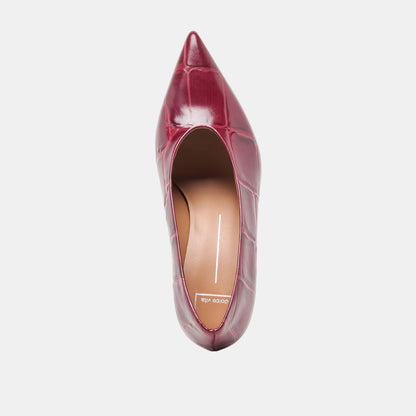 Midge Burgundy Croco Embossed Leather Heels Dolce Vita