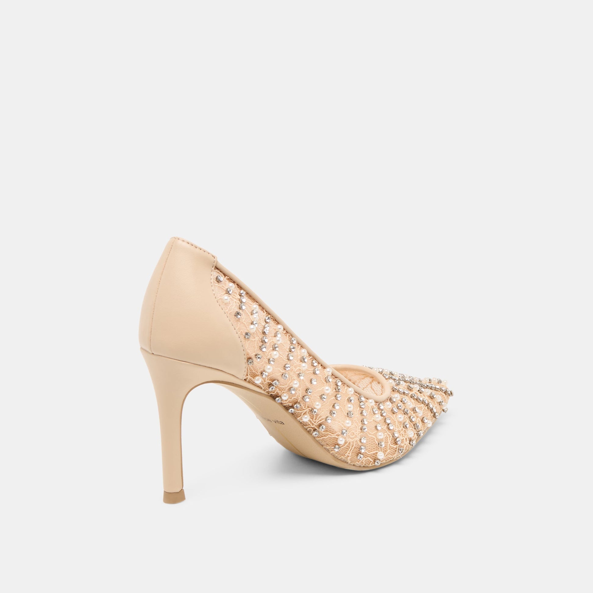 Kashe Pearl Blush Lace Mesh Heels Dolce Vita