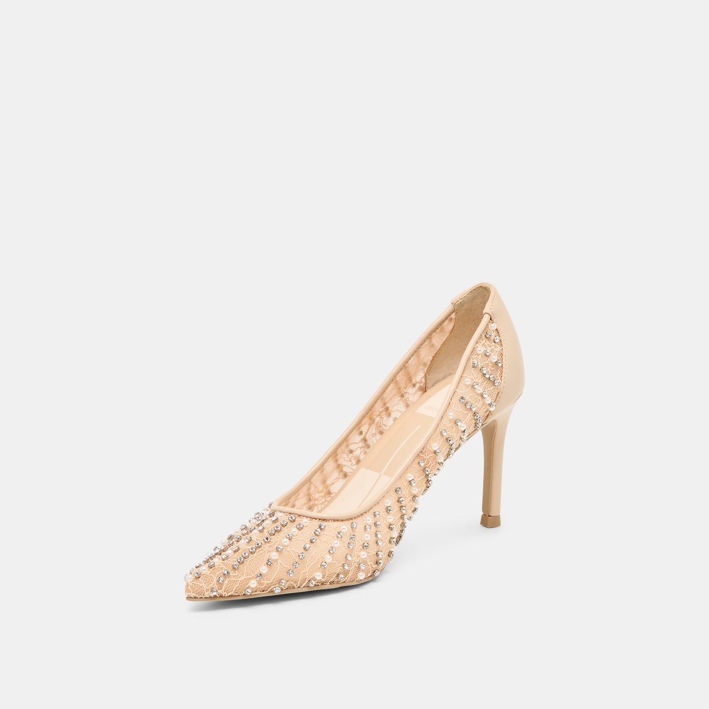 Kashe Pearl Blush Lace Mesh Heels Dolce Vita