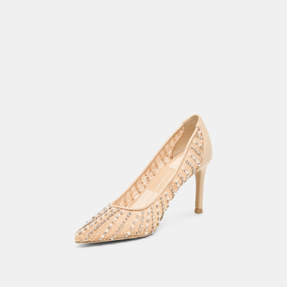 Kashe Pearl Blush Lace Mesh Heels Dolce Vita