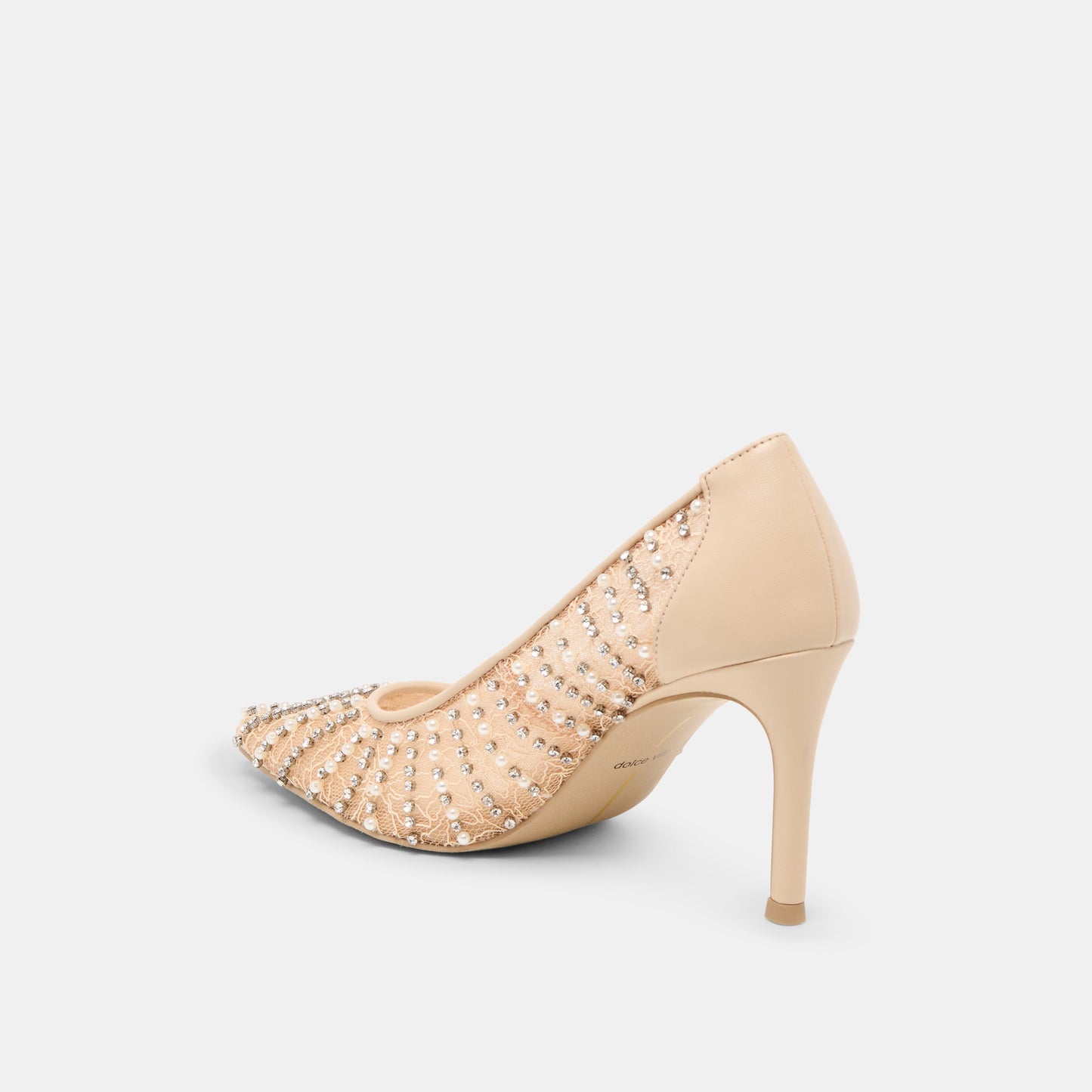 Kashe Pearl Blush Lace Mesh Heels Dolce Vita