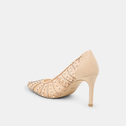 Kashe Pearl Blush Lace Mesh Heels Dolce Vita