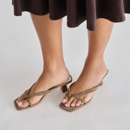 Brevel Olive Suede Heels Dolce Vita