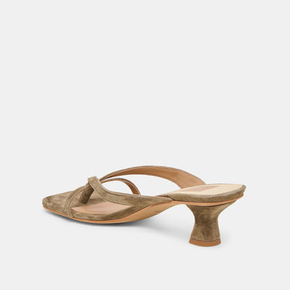 Brevel Olive Suede Heels Dolce Vita