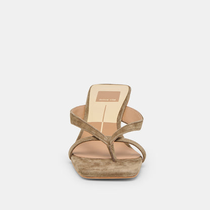 Brevel Olive Suede Heels Dolce Vita