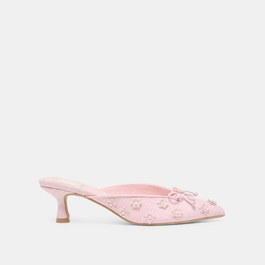 Camilo X Byrdie Golf Pink Raffia Wide Heels Dolce Vita