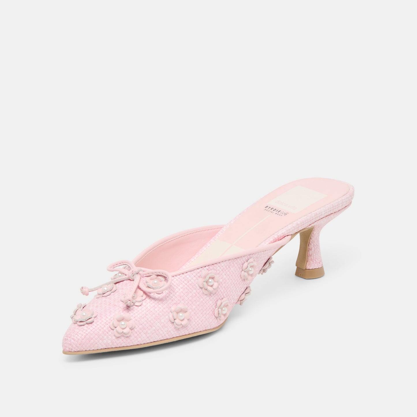 Camilo X Byrdie Golf Pink Raffia Wide Heels Dolce Vita