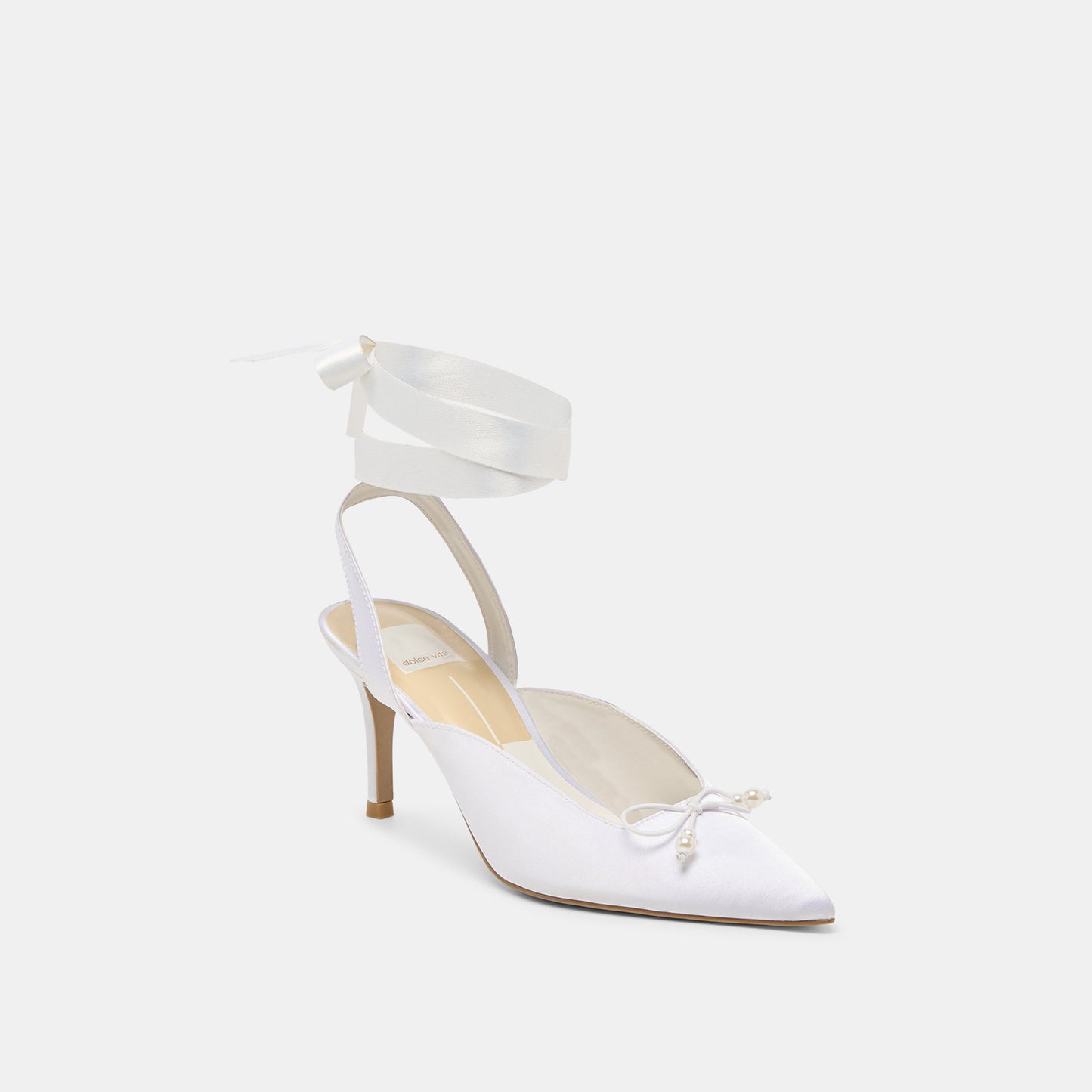 Efora True White Satin Heels Dolce Vita