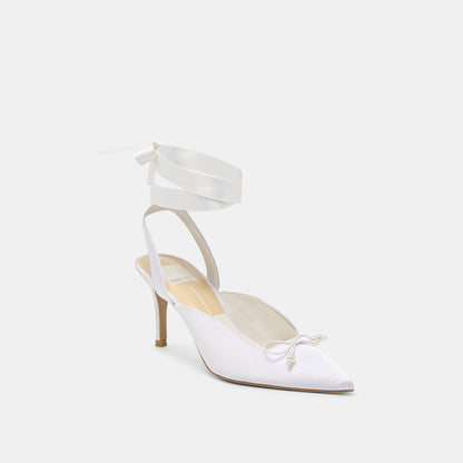Efora True White Satin Heels Dolce Vita