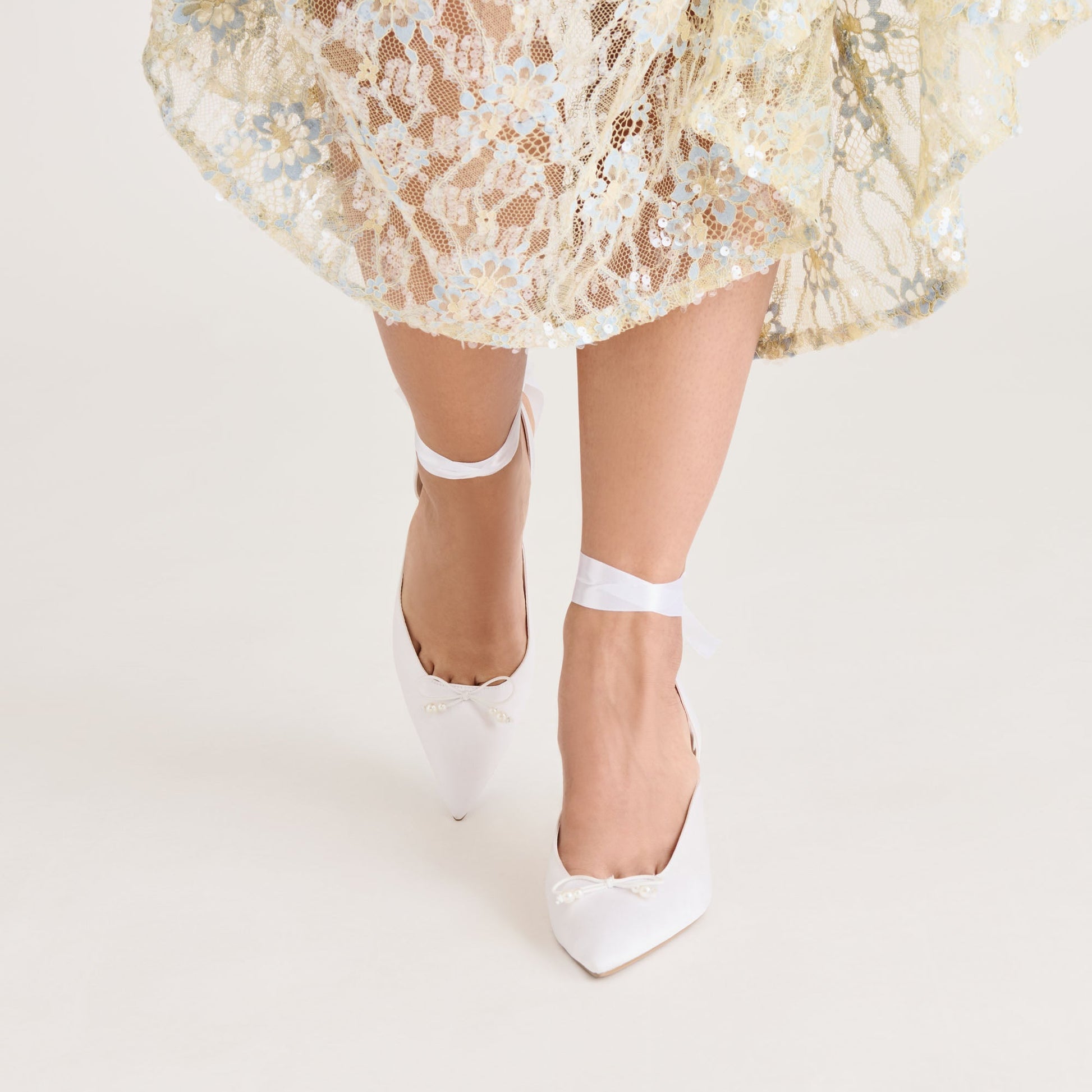 Efora True White Satin Heels Dolce Vita