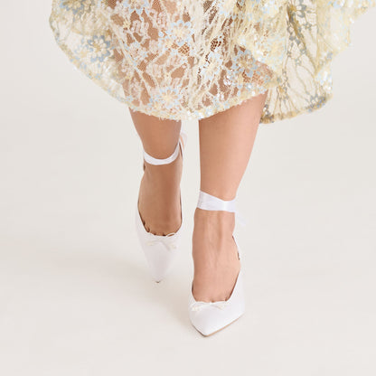 Efora True White Satin Heels Dolce Vita