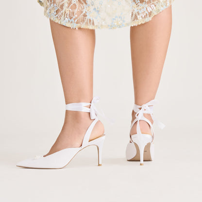 Efora True White Satin Heels Dolce Vita
