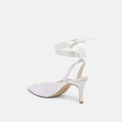 Efora True White Satin Heels Dolce Vita