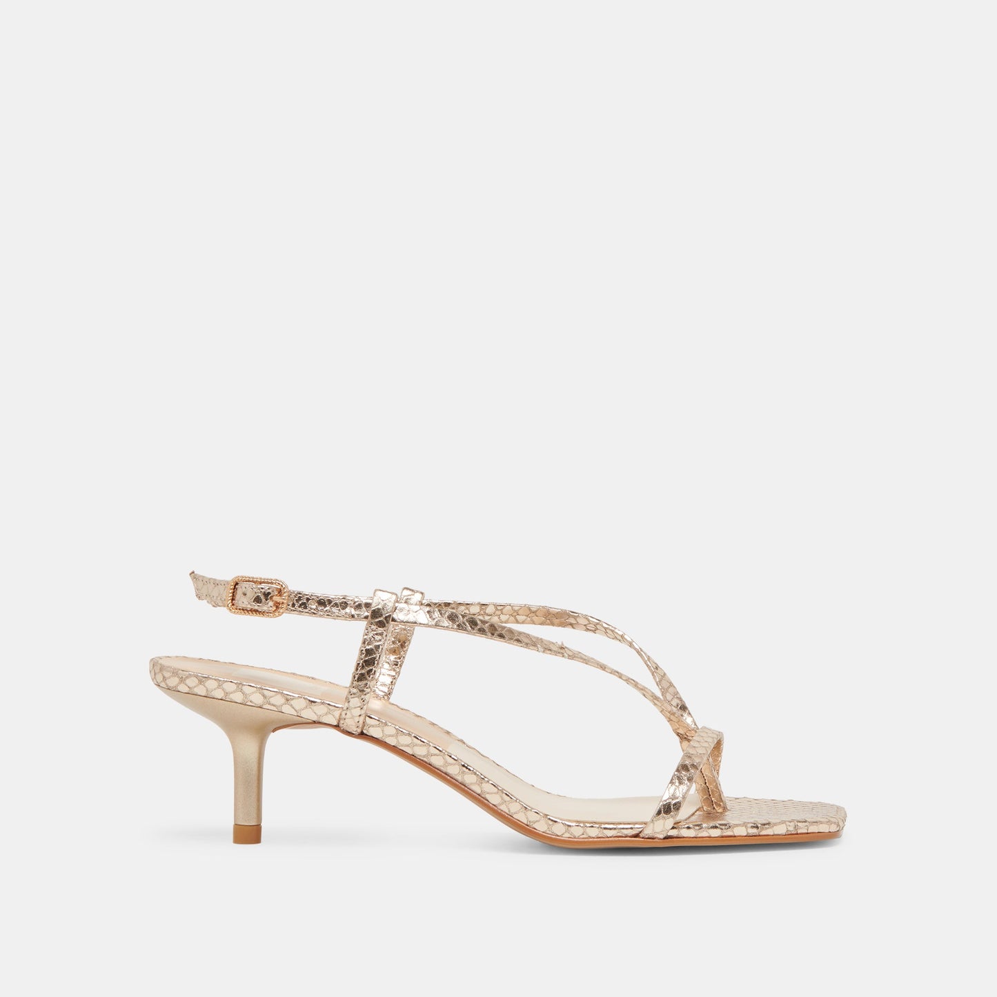 LAURY HEELS CHAMPAGNE EMBOSSED LEATHER Dolce Vita