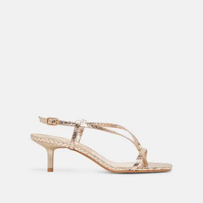 LAURY HEELS CHAMPAGNE EMBOSSED LEATHER Dolce Vita