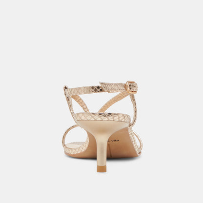 LAURY HEELS CHAMPAGNE EMBOSSED LEATHER Dolce Vita