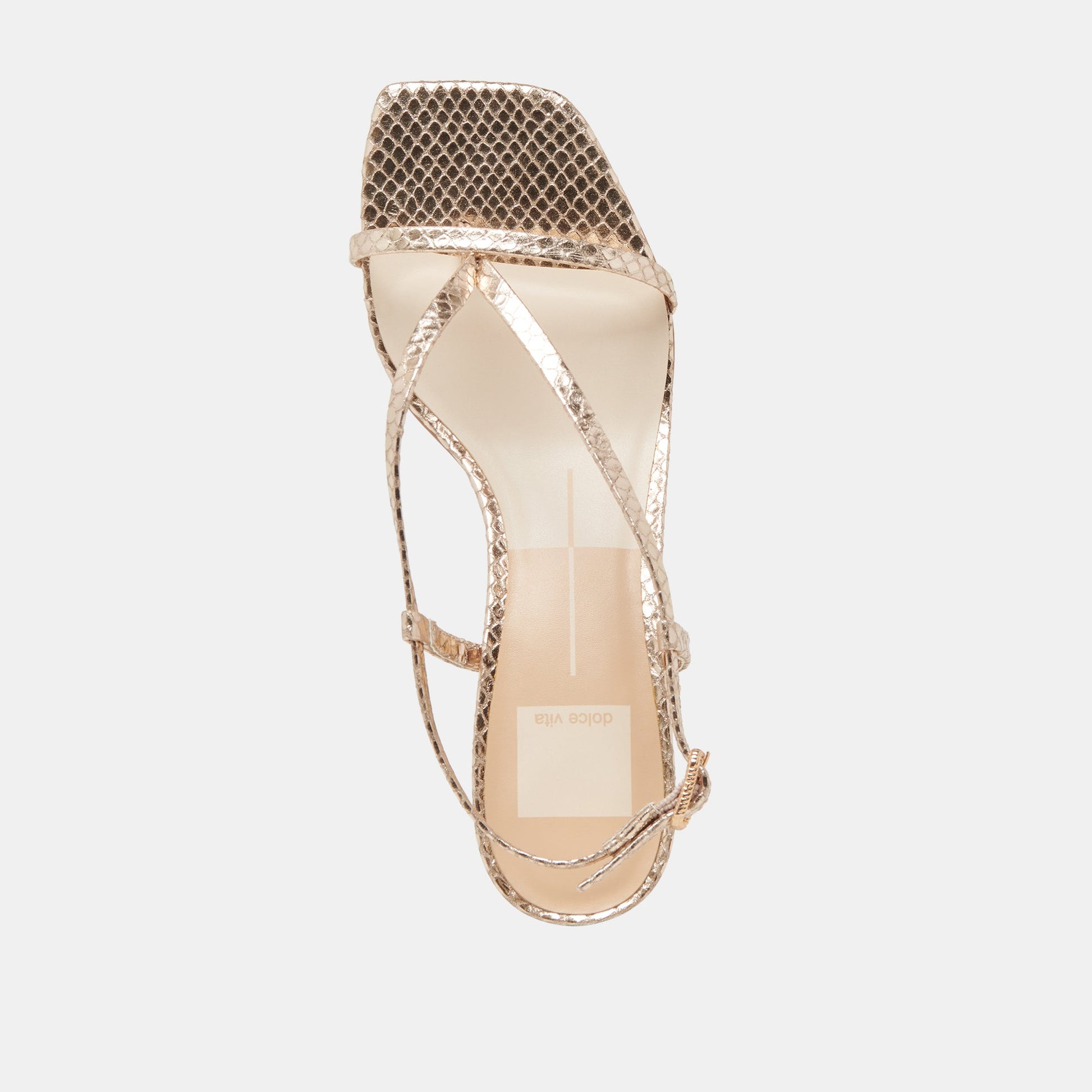 LAURY HEELS CHAMPAGNE EMBOSSED LEATHER Dolce Vita
