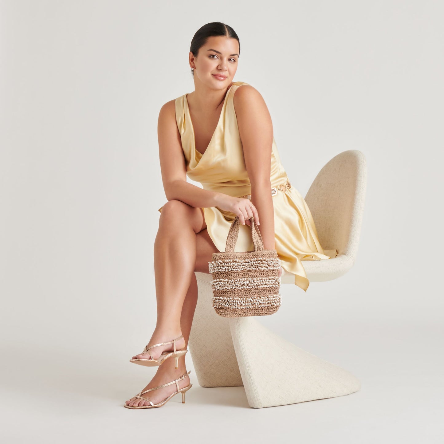 LAURY HEELS CHAMPAGNE EMBOSSED LEATHER Dolce Vita