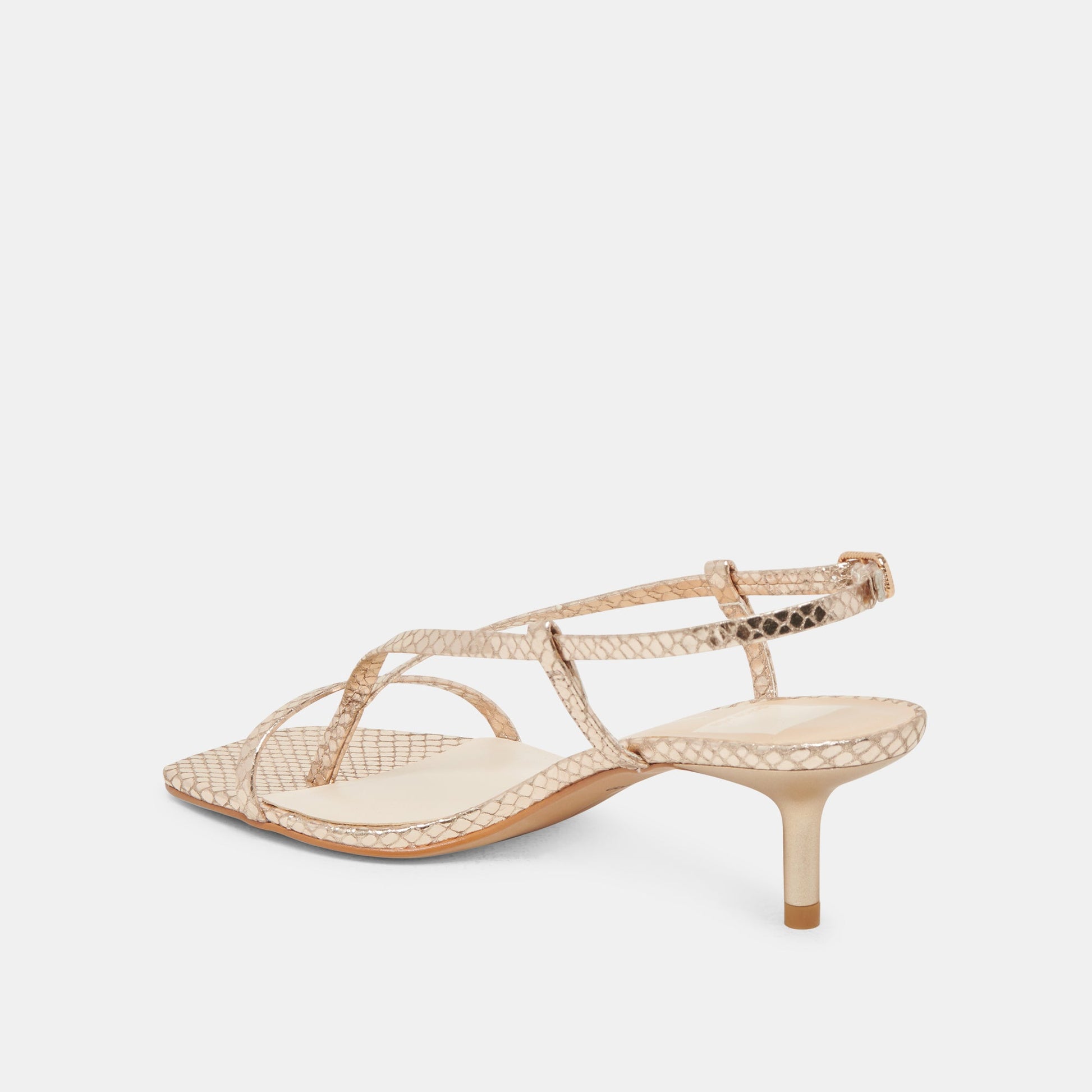 LAURY HEELS CHAMPAGNE EMBOSSED LEATHER Dolce Vita