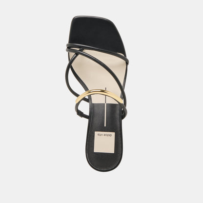 NAIRA HEELS BLACK LEATHER Dolce Vita