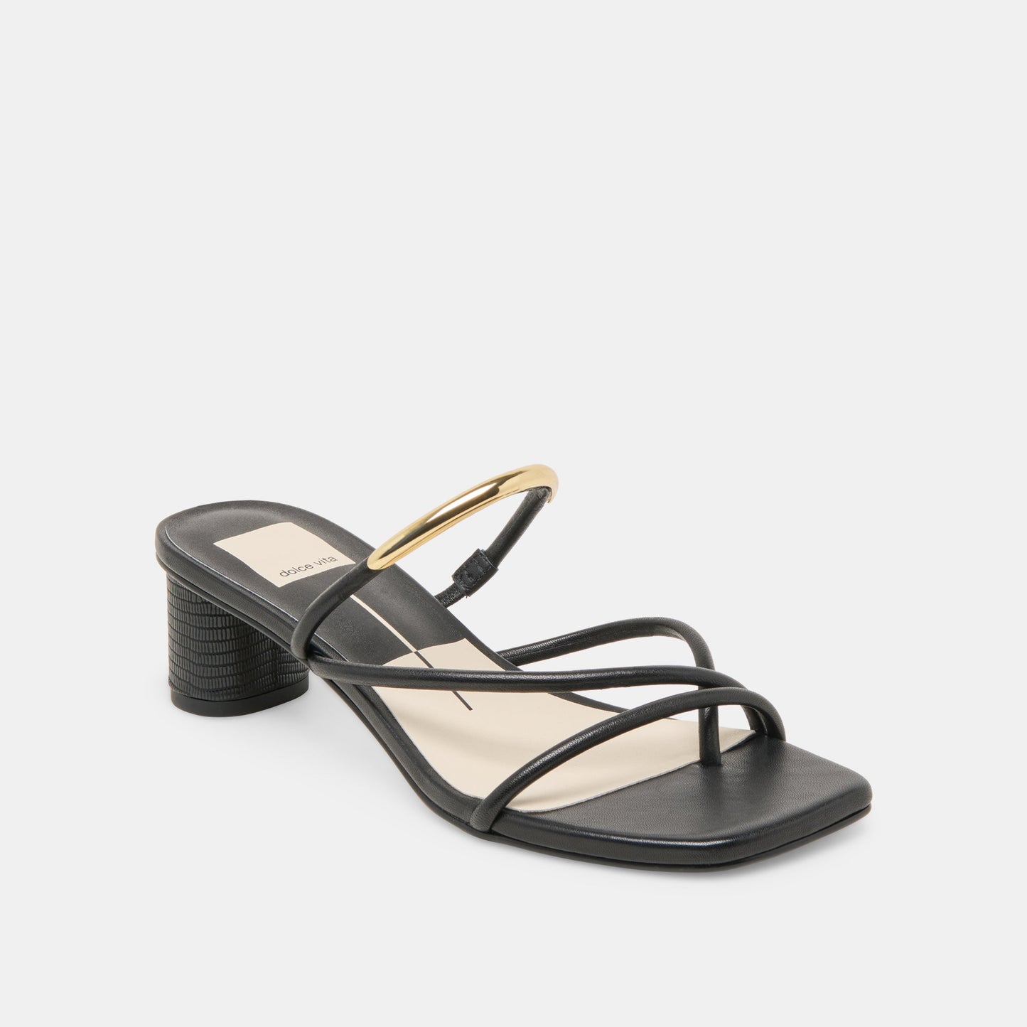NAIRA HEELS BLACK LEATHER Dolce Vita