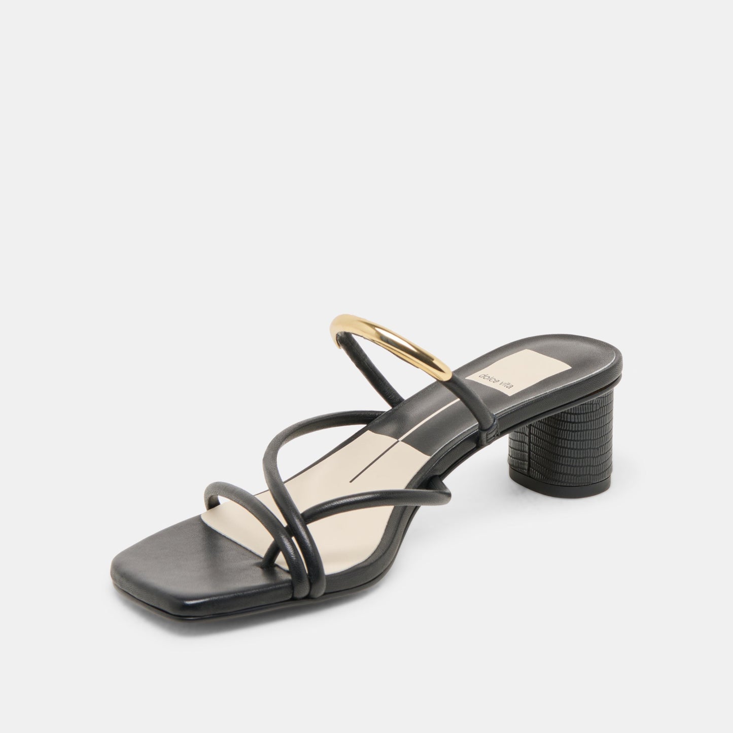 NAIRA HEELS BLACK LEATHER Dolce Vita