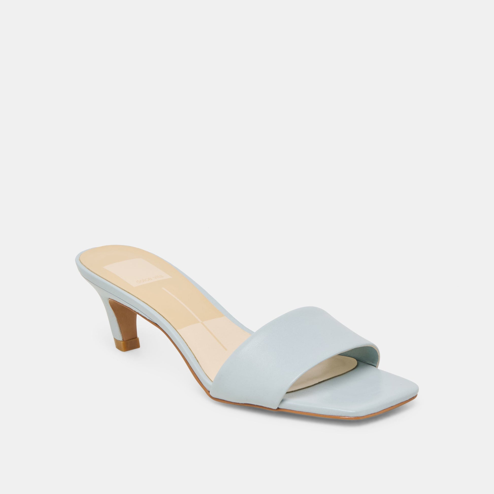 Rexa Ice Blue Leather Heels Dolce Vita