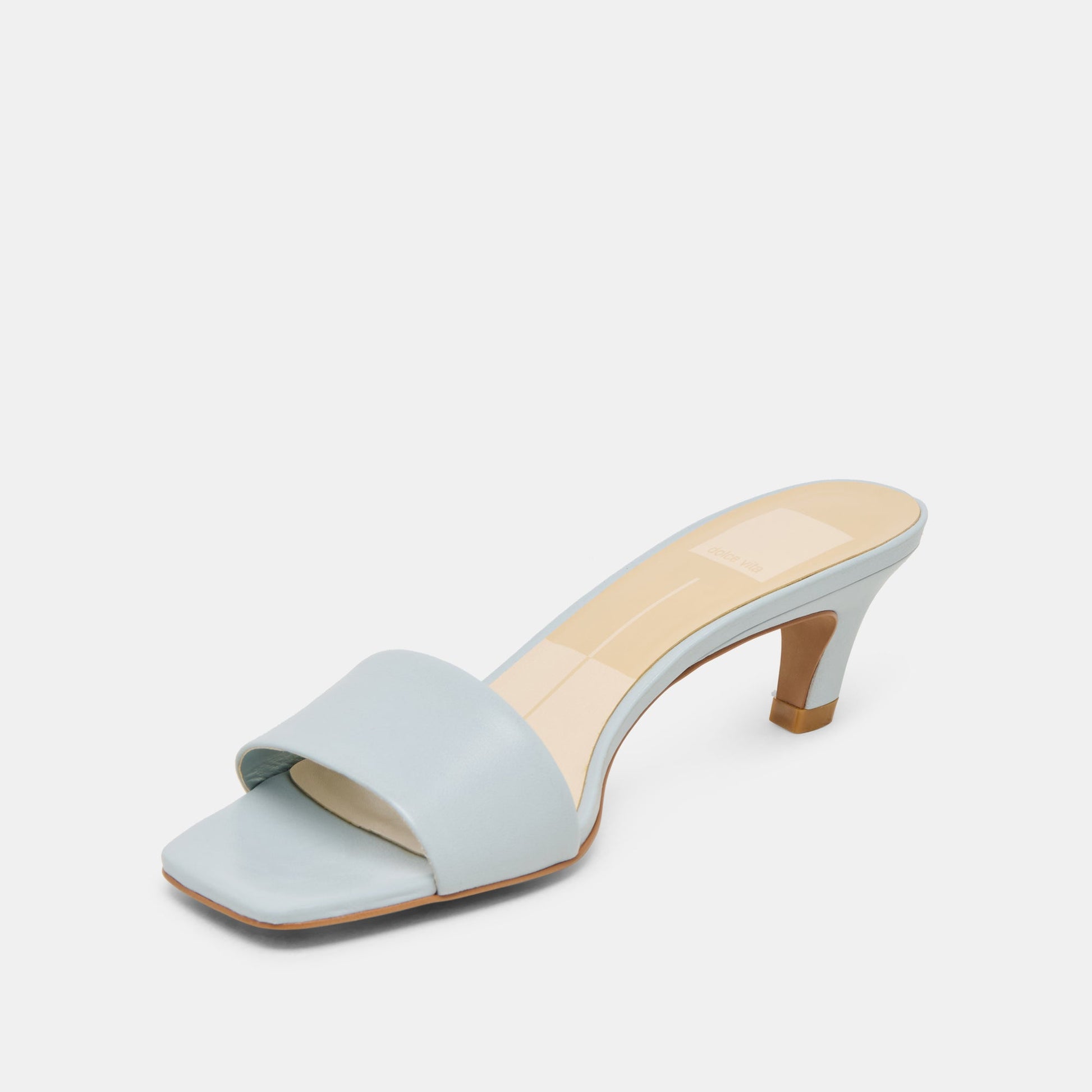 Rexa Ice Blue Leather Heels Dolce Vita