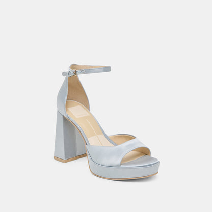 PANDRO HEELS LIGHT BLUE SATIN Dolce Vita