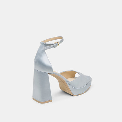 PANDRO HEELS LIGHT BLUE SATIN Dolce Vita
