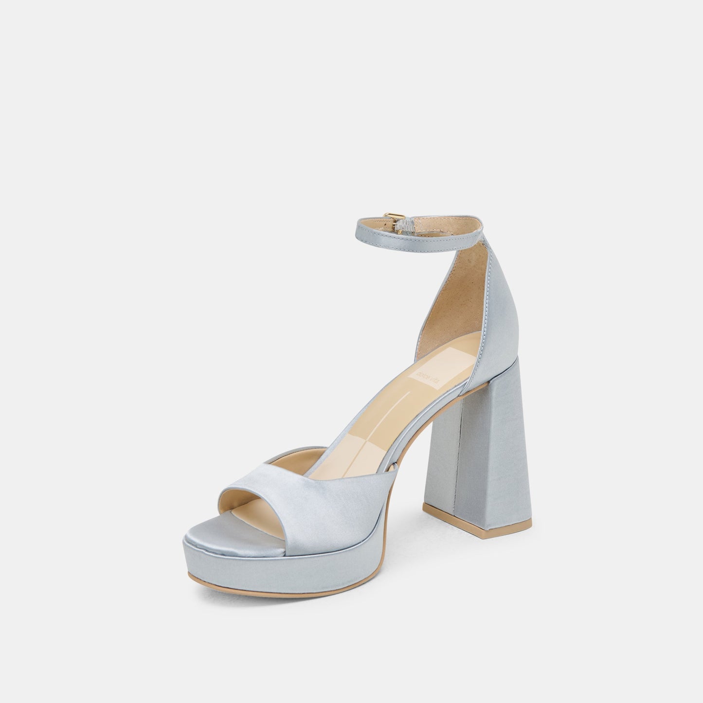 PANDRO HEELS LIGHT BLUE SATIN Dolce Vita