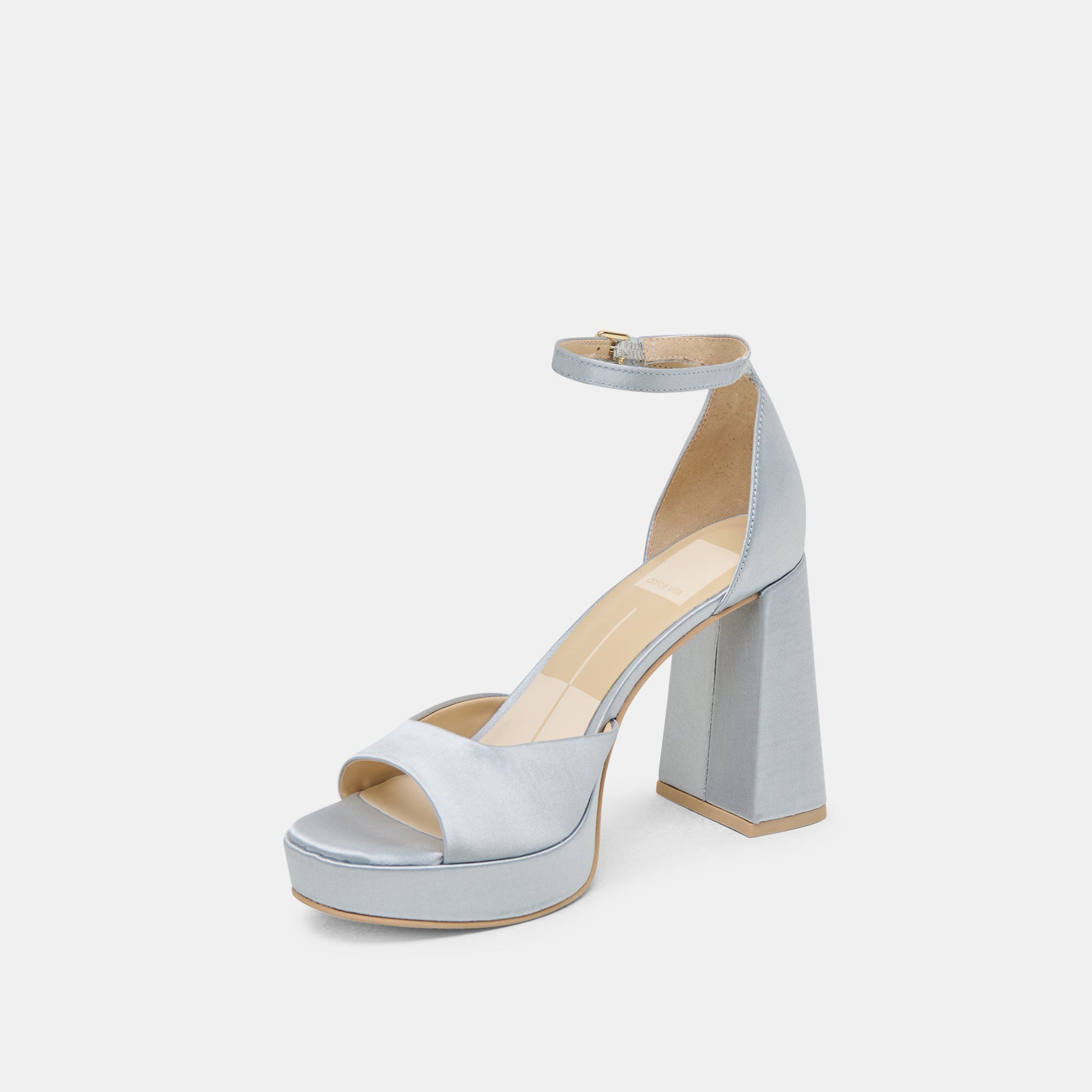 PANDRO HEELS LIGHT BLUE SATIN Dolce Vita