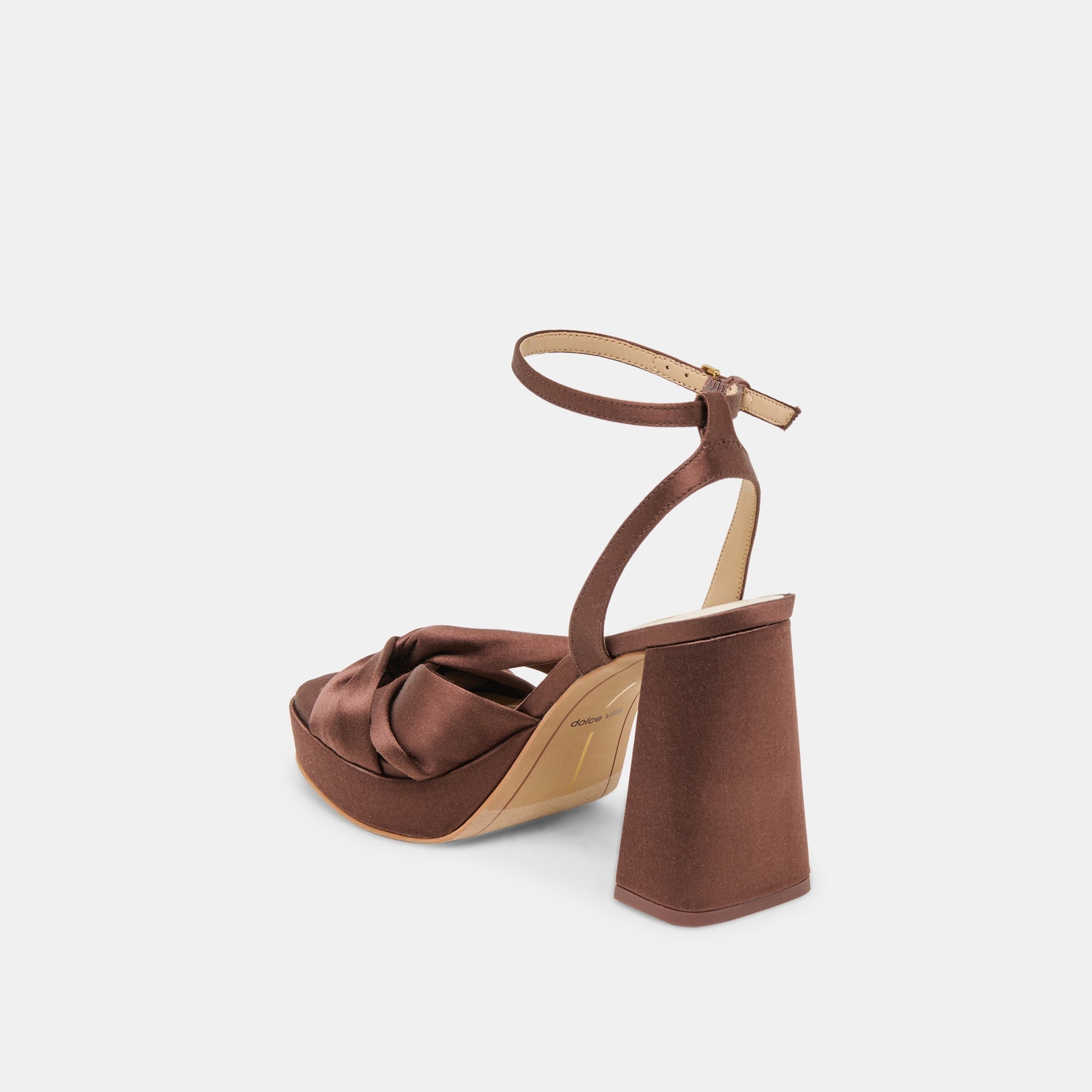 PARLO HEELS MID BROWN SATIN Dolce Vita