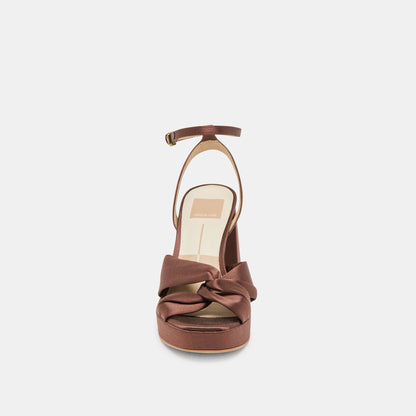 PARLO HEELS MID BROWN SATIN Dolce Vita