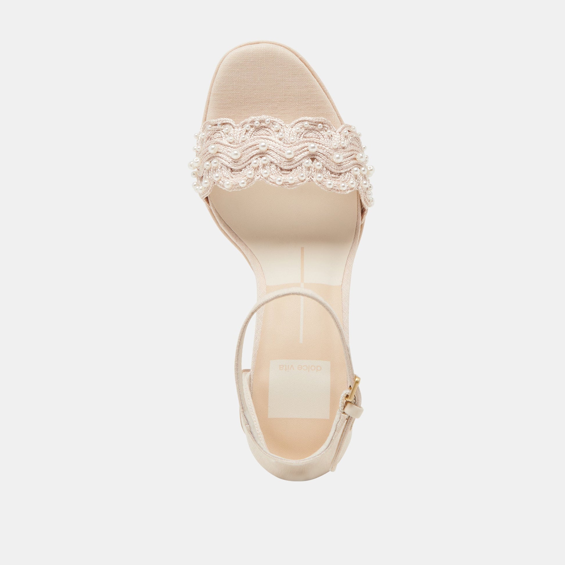 PELTIN PEARL HEELS VANILLA WOVEN RAFFIA Dolce Vita