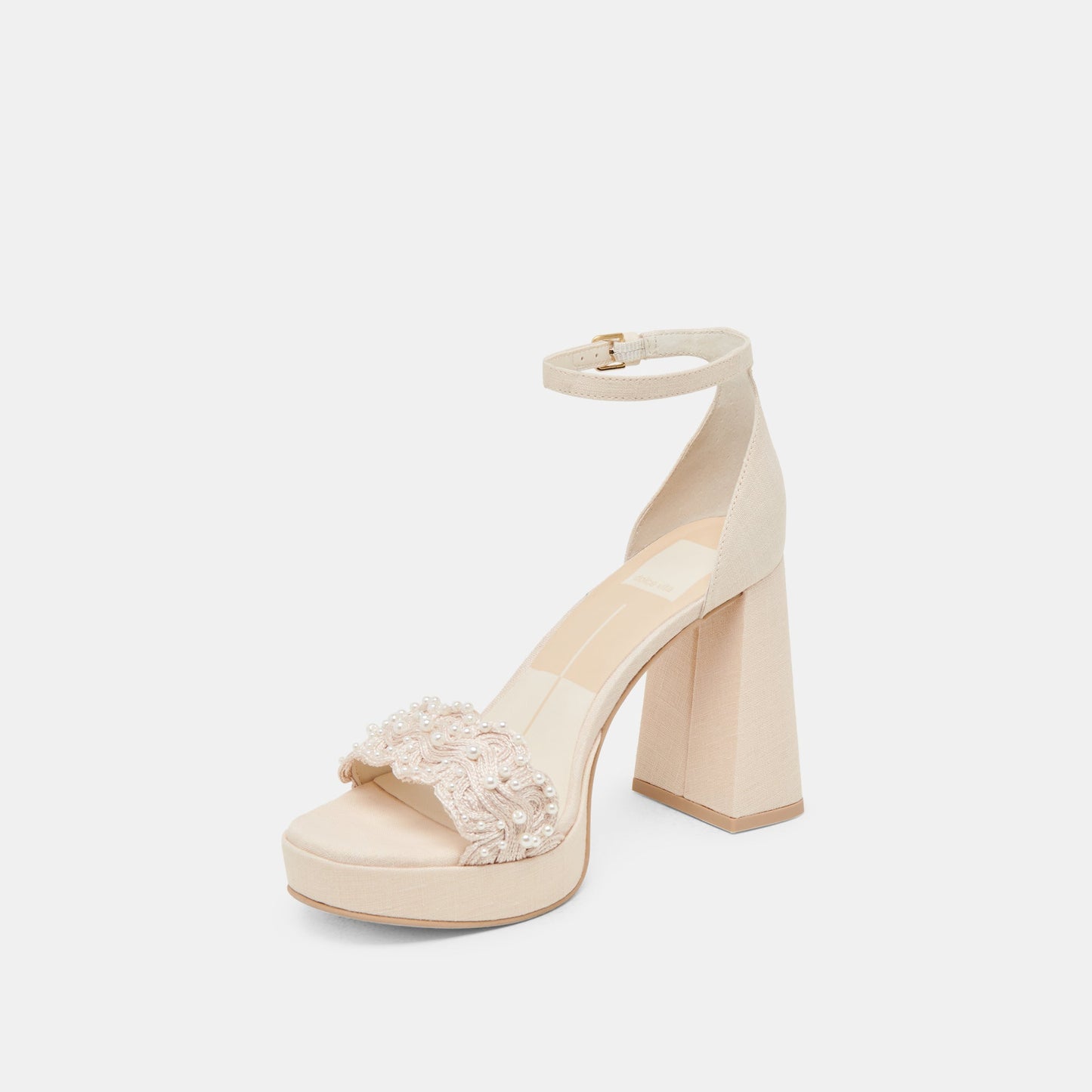 PELTIN PEARL HEELS VANILLA WOVEN RAFFIA Dolce Vita