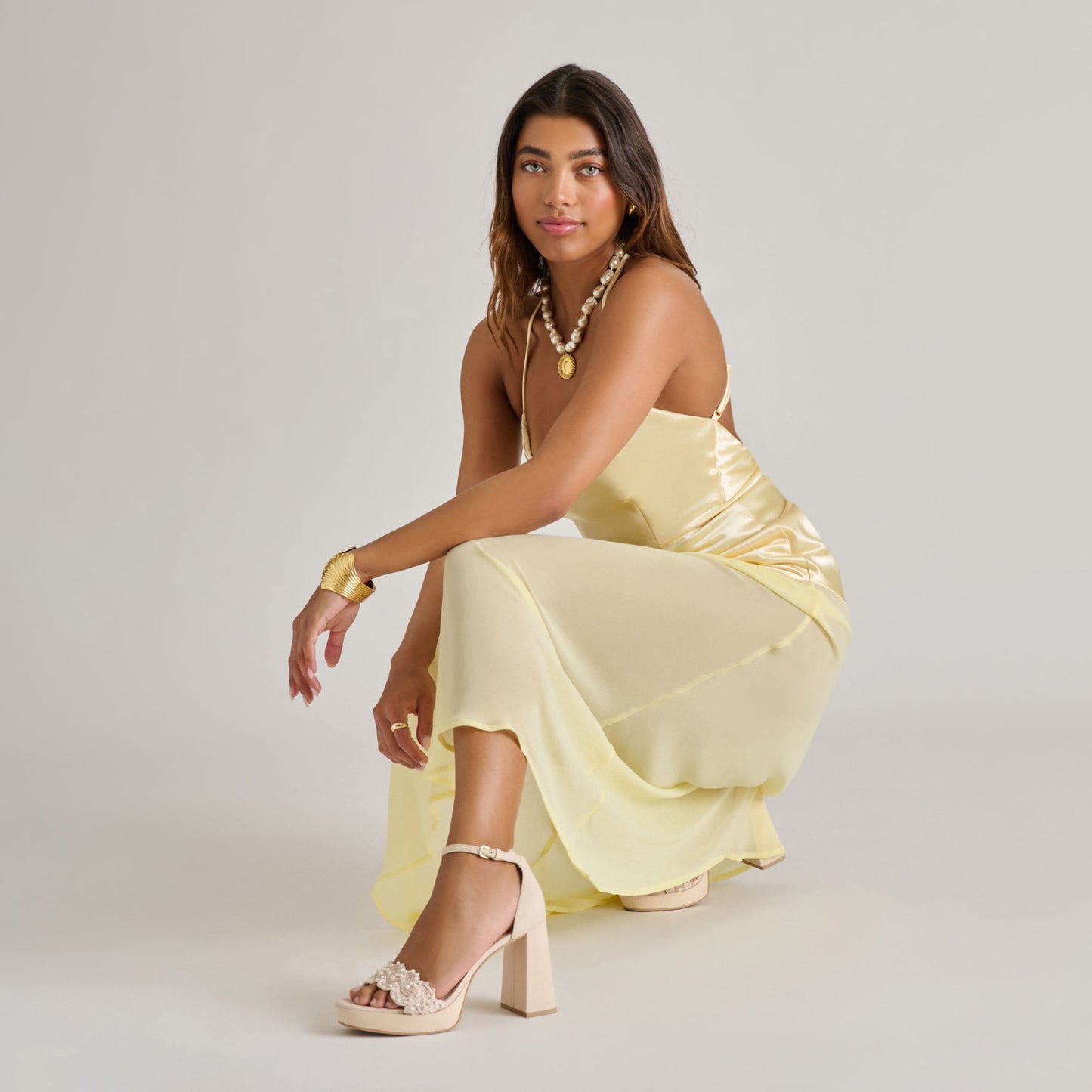 PELTIN PEARL HEELS VANILLA WOVEN RAFFIA Dolce Vita