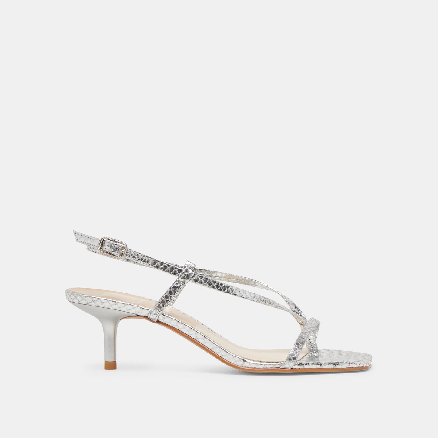 LAURY HEELS SILVER EMBOSSED LEATHER Dolce Vita