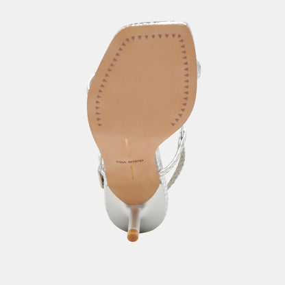 LAURY HEELS SILVER EMBOSSED LEATHER Dolce Vita