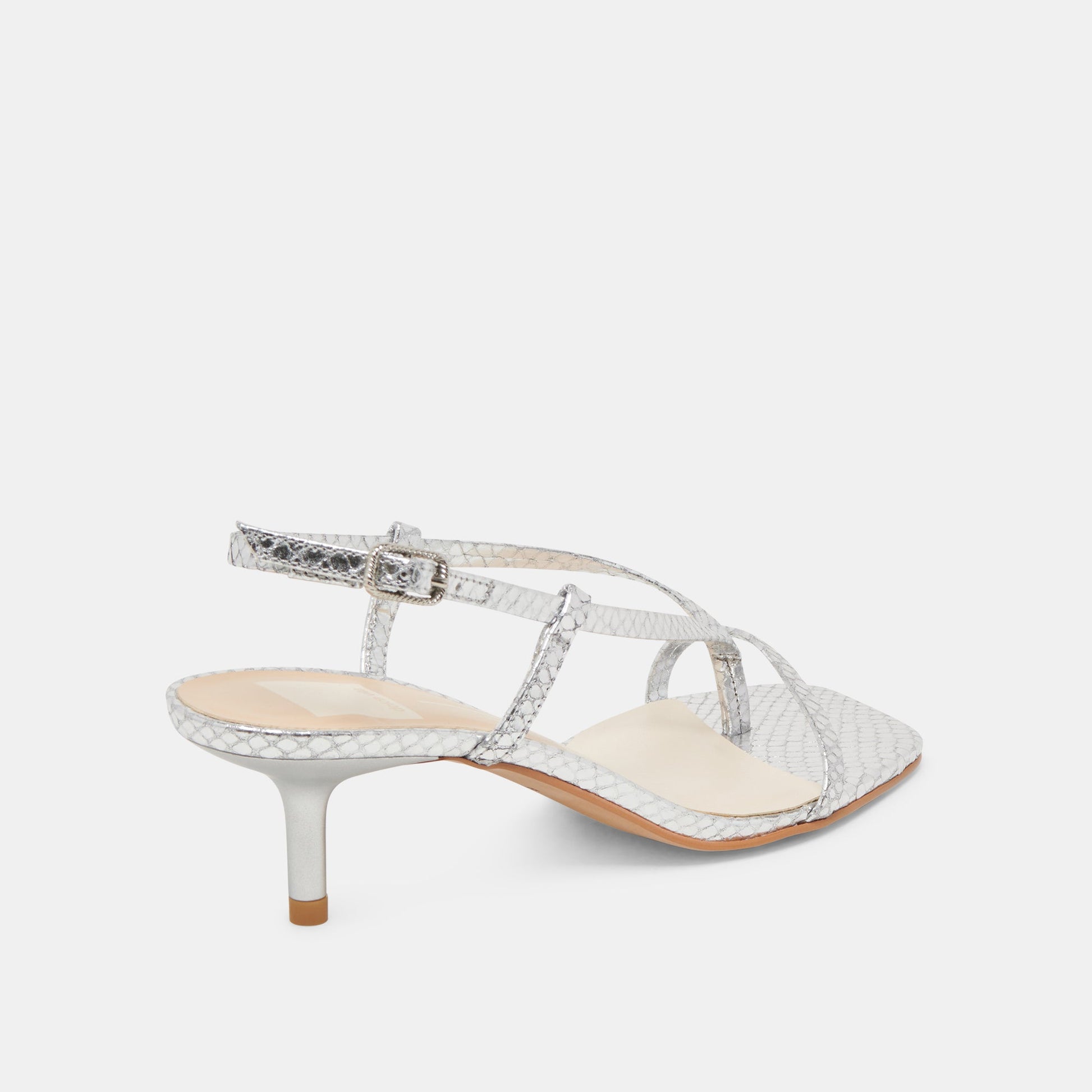 LAURY HEELS SILVER EMBOSSED LEATHER Dolce Vita