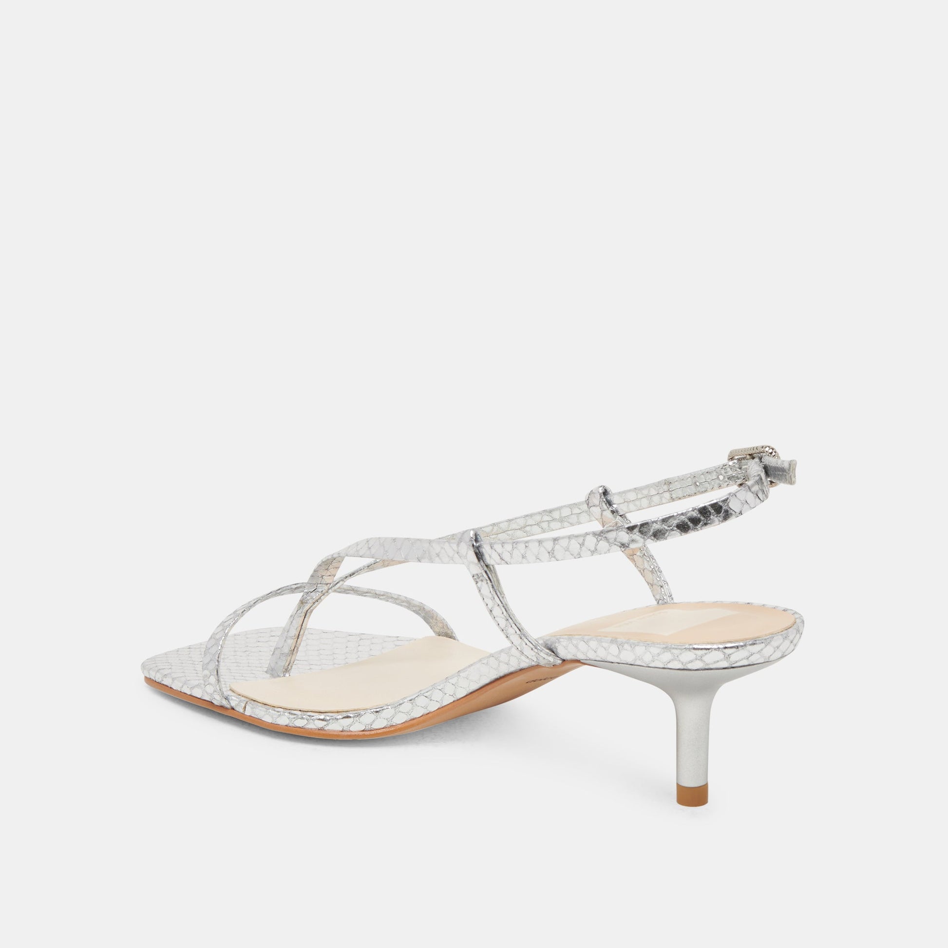 LAURY HEELS SILVER EMBOSSED LEATHER Dolce Vita