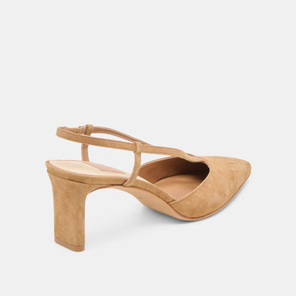 Ginay Lt Brown Suede Heels Dolce Vita
