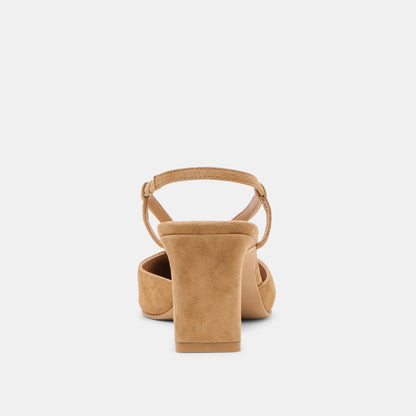 Ginay Lt Brown Suede Heels Dolce Vita