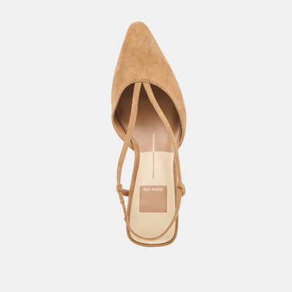 Ginay Lt Brown Suede Heels Dolce Vita