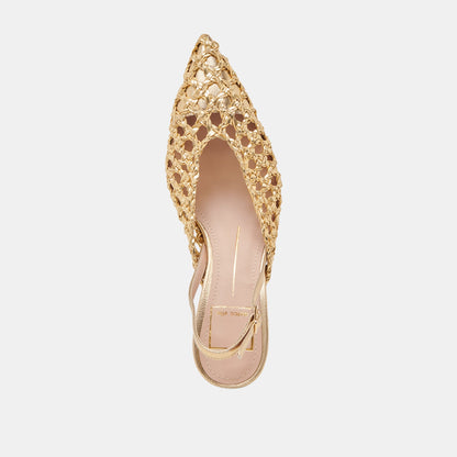 GLORIA HEELS GOLD WOVEN Dolce Vita